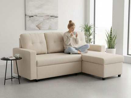 Convertible L Shaped Sectional Sleeper Sofa Bed, Saving Pull Out Couch