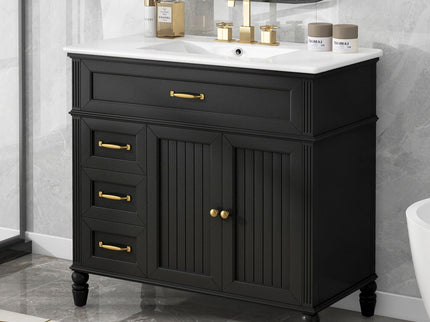 Bathroom Vanity With Sink, Freestanding Cabinet & Drawers