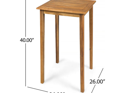 Outdoor Minimalist Acacia Wood Square Bar Table