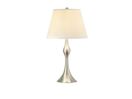 3 Piece Lamp Set, Floor Lamp And 2 Table Lamps - Silver