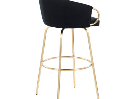 Claire - Contemporary / Glam Fixed Height Bar Stool (Set of 2) Round Footrest (Set of 2)