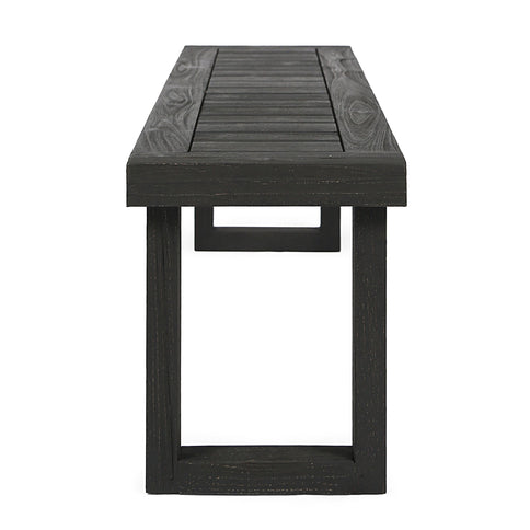 Outdoor 6 Seater Dining Set With Bench - Dark Gray / Light Gray