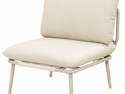 Modular Patio Armless Sofa Chair With Thick Cushion - Off White