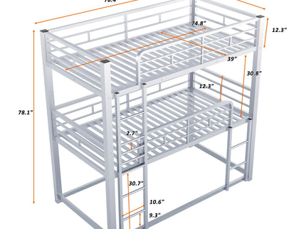 Triple Bunk Bed With Sturdy Construction And Space Saving Design