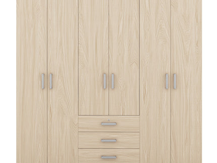 6 Doors Wardrobe Storage For Bedroom, With Big Drawers
