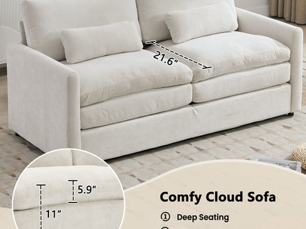 Cozy Upholstered Cushion Loveseat Sofa For Living Room