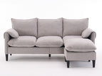 Beige / 3 Seater Sectional Sofa, Ottoman
