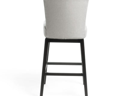 Quicksilvered - Upholstered Swivel Counter Stool With Wood Legs - Beige