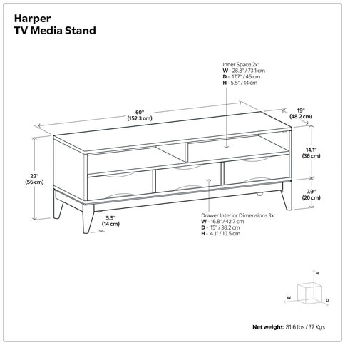 Harper - Handcrafted TV Media Stand