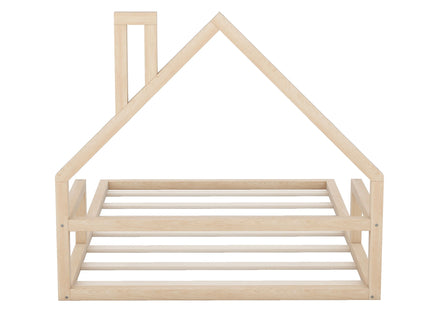 Elegant Floor Bed With House Shaped Headboard