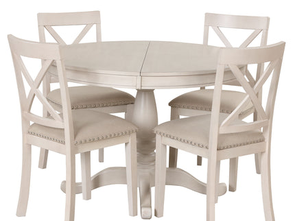 Modern Dining Table Set For 4, Round Table And 4 Kitchen Room Chairs, 5 Piece Kitchen Table Set For Dining Room, Dinette, Breakfast Nook
