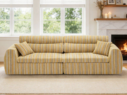 3 Seater, Couch With Throw Pillows For Living Room