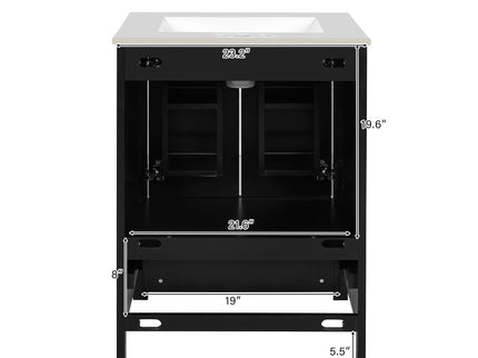 Bathroom Vanity With Integrated Undermount Ceramic Sink, 2 Doors And 1 Drawer, Soft Close Hinges