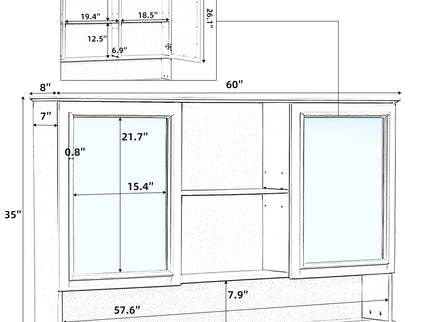 Double Sink Bathroom Vanity Set With Wall Mount Mirror Cabinet