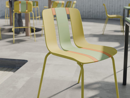 Modern Striped Blocking Single Chairs, Waterproof And Fade Resistant (Set of 4)