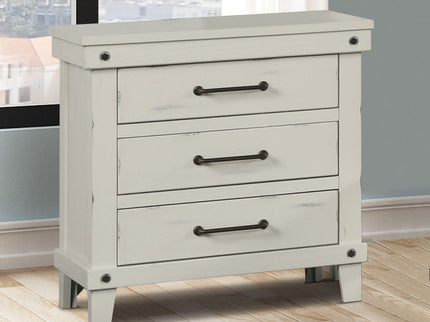 3 Drawer Elegant Nightstand - White