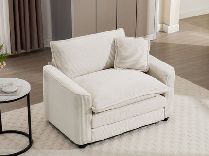 Modern Classic Fabric Single Chair Deep Seat Sofa With Pillow