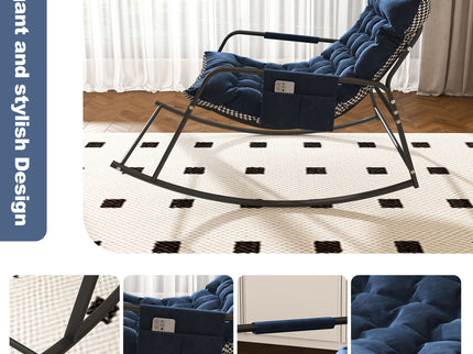 Rocking Chair With Storage, Cushions & Armrests