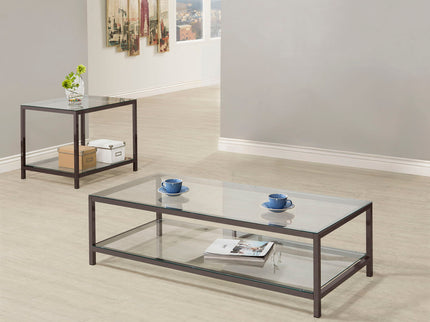 Natasha - 2 Piece Coffee Table Set - Nickel