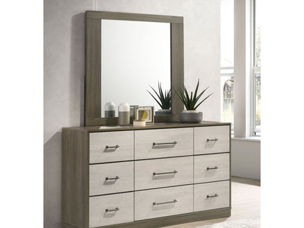 Edmondson - 9 Drawer Dresser With Mirror - Natural / Gray