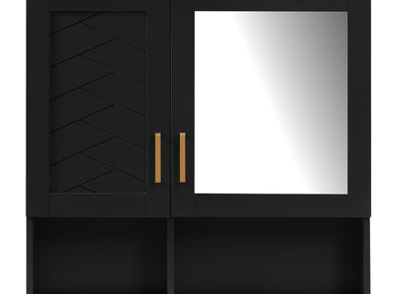 2 In 1 Wall-Mounted Mirror Cabinet With Adjustable Shelves, Soft-Close Doors, High-Definition Mirror & Storage