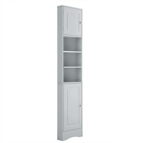 Multi Functional Corner Cabinet With Adjustable Shelves And 2 Doors