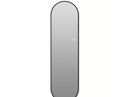 Capsule Shaped Dimmable LED Full Length Wall Mirror With Frame - Silver