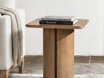 Sonoma - Square Pedestal Side Table - Antique Brown