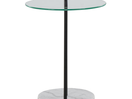 Claire - Contemporary / Glam Side Table - Black / Clear