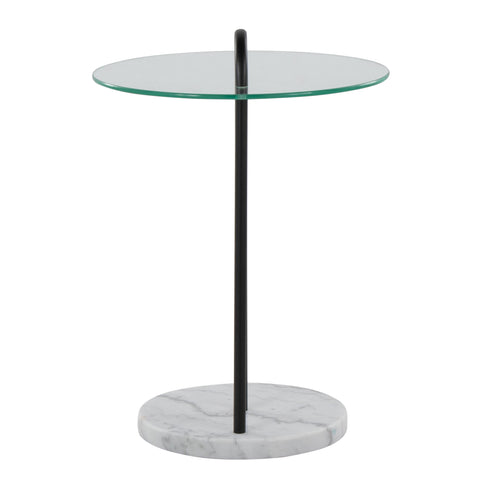 Claire - Contemporary / Glam Side Table - Black / Clear