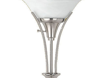 Jessa - Torchiere Floor Lamp With Soft Glass Shade - Silver