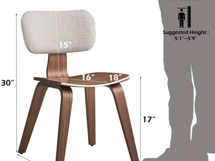 Casson - Boucle 7 Walnut Side Chair (Set of 2) - White / Walnut