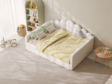 Shell Shaped Upholstered Daybed Frame With Slats
