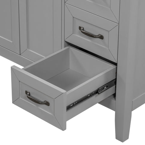 Modern Bathroom Vanity With Sink, Freestanding With Drawers And Doors