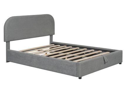 Upholstered Platform Bed With Hydraulic Storage System