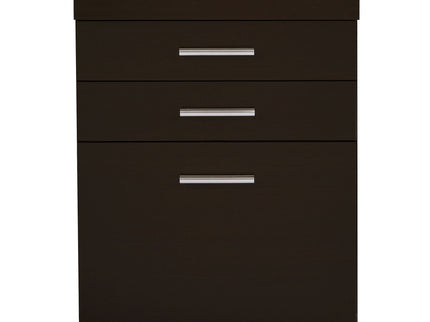 Ulloa - L Shape Desk With Mobile File Cabinet - Cappuccino