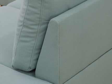 L - Shaped Sectional Sofa With Left Chaise & Ottoman - Pale Green