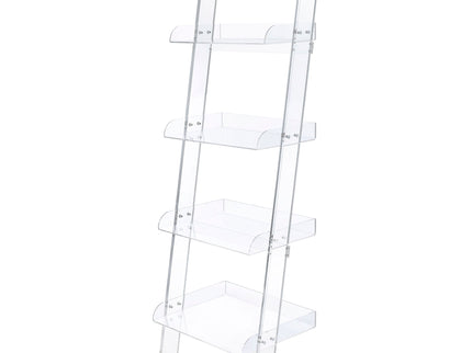 Cimarron - Ladder Bookcase With 4 Shelves - Clear