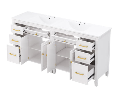 2 Piece Freestanding Bathroom Vanity Set With Sink Top, Reversible Dual Layout