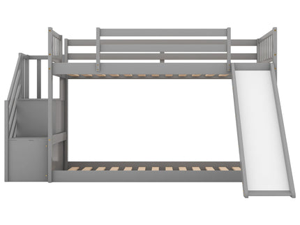 Bunk Bed With Convertible Slide And Stairway