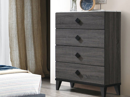 Bedroom Chest Of Drawers With 4 Drawer Storage - Gray / Gray