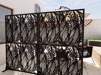 Free Standing Decorative Privacy Screen, Outdoor And Indoor Divider