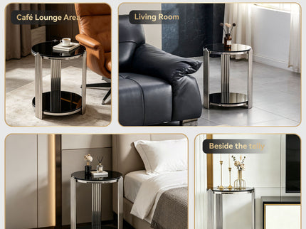 Round Table With Double Layer Storage