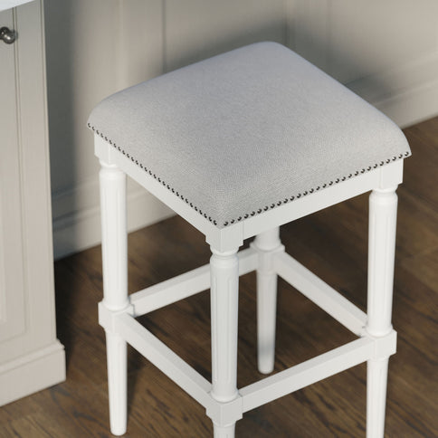 Square Stool With Upholstered Seat