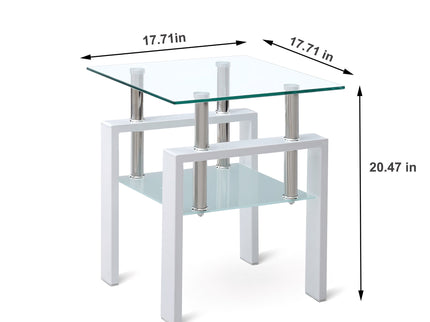 Tempered Glass Table With Storage