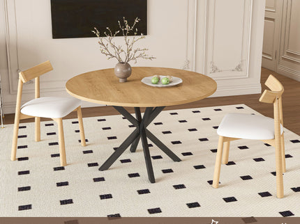 Modern Extendable Round Dining Table Set, Table With Chairs