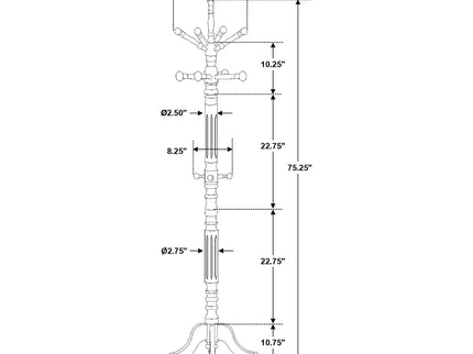 Cosman - 11 Hook Freestanding Coat Rack With Hanger - Brown