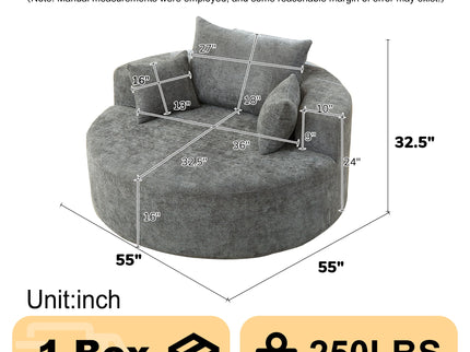Single Sofa, Sleeper Chair For Living Room - Gray