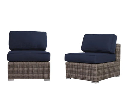 Seating Set With Cushions Handcrafted Wicker Design