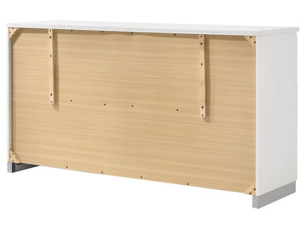 Dulcey - 6 Drawer Dresser With Accents, Bedroom Storage - Gloss White